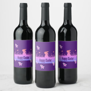 happy Easter,dreamy hare Wine Label