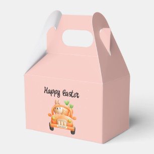 Happy Easter driver bunny on pink Favour Box