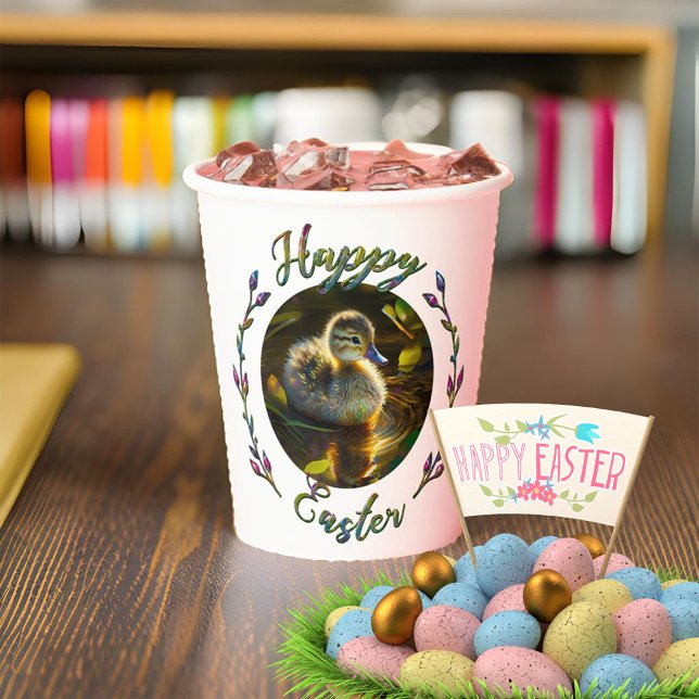 Happy Easter Duckling and Lamb Paper Cups (Creator Uploaded)