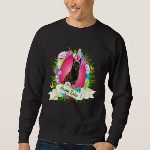 Happy Easter Dutch Shepherd Wearing Bunny Ear Eggs Sweatshirt