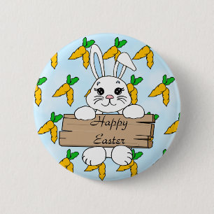 Happy Easter, Easter Bunny Button