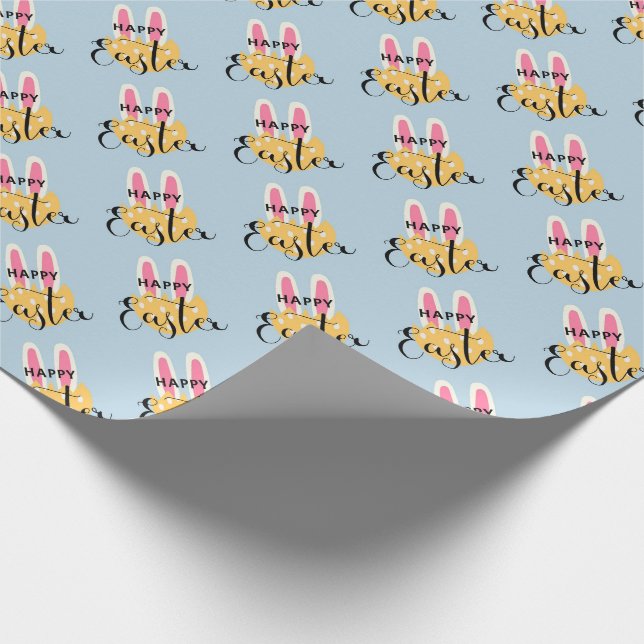 Happy Easter, Easter Bunny Ears  Wrapping Paper (Corner)