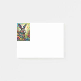 Happy Easter - Easter bunny in flowers Post-it Notes