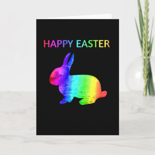 Happy Easter - Easter Bunny water colour rainbow Card
