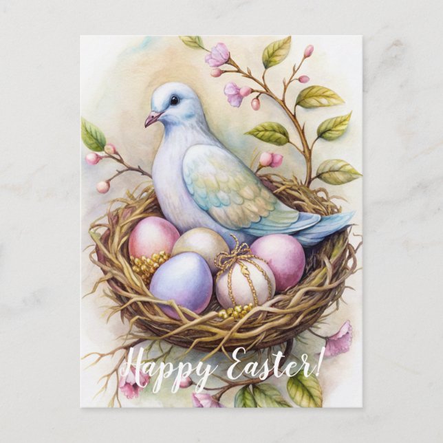 Happy Easter. Easter Dove.  Postcard (Front)