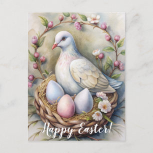 Happy Easter. Easter Dove.  Postcard