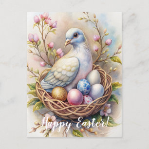 Happy Easter. Easter Dove.  Postcard