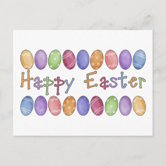 Happy Easter - Easter Egg Border Tees and Gifts Holiday Postcard