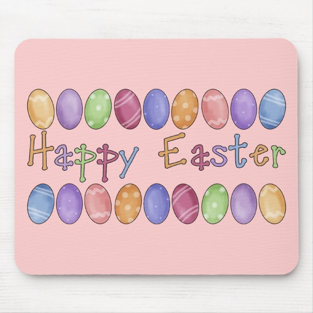 Happy Easter - Easter Egg Border Tees and Gifts Mouse Mat (Front)