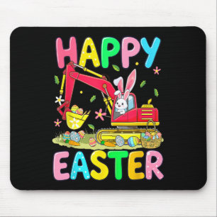 Happy Easter Easter Egg Hunt Construction Truck Eg Mouse Mat