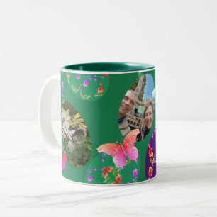 Happy Easter, Easter Eggs w/3 Photos Two-Tone Coffee Mug