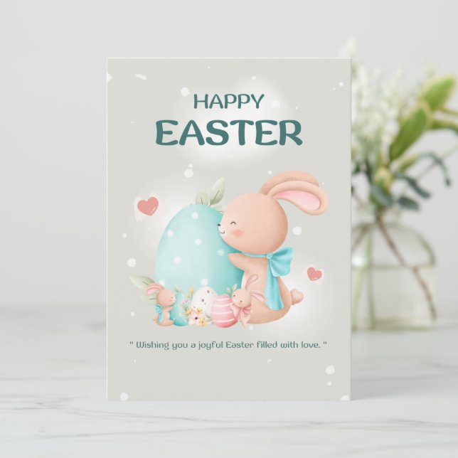 happy easter,easter greeting cards,easter greeting holiday card (Standing Front)