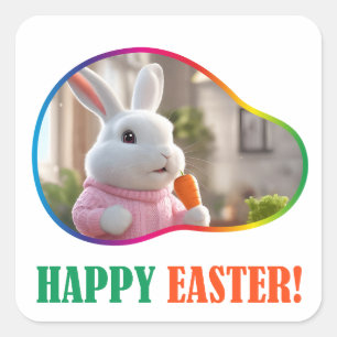 Happy Easter! Easter island Square Sticker
