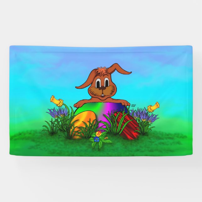 Happy Easter! Easter Rabbit Banner (Horizontal)