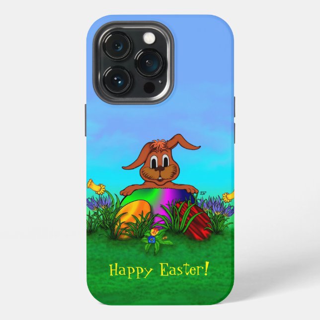 Happy Easter! Easter Rabbit iPhone Case (Back)