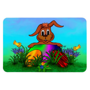 Happy Easter! Easter Rabbit Magnet