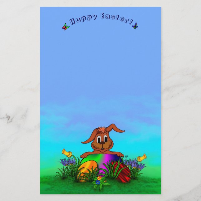 Happy Easter! Easter Rabbit Stationery (Front)