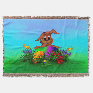 Happy Easter! Easter Rabbit Throw Blanket