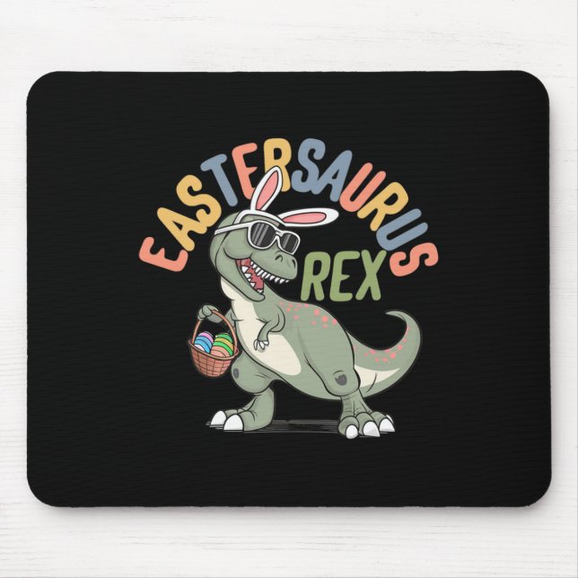 Happy Easter Eastersaurus Rex T-rex Kids Boys Todd Mouse Mat (Front)