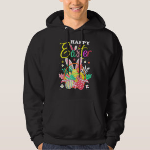 Happy Easter Egg Basket Bunny Ears 3 Hoodie