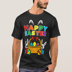 Happy Easter Egg Basket Bunny Ears T-Shirt