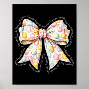 Happy easter egg bow tie for kids boy girl womenHa Poster