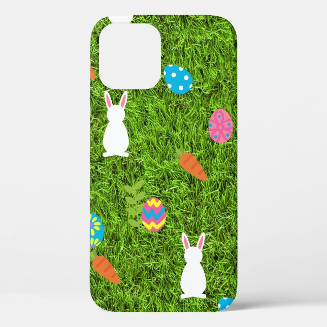 happy Easter Egg Bunny rabbit kawaii grass Case-Mate iPhone Case (Back)