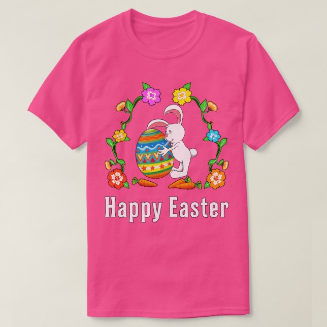 Happy Easter Egg Bunny Rabbit  T-Shirt (Design Front)