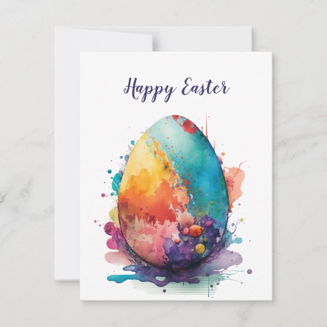 Happy Easter Egg Card Design Greeting Card (Front)
