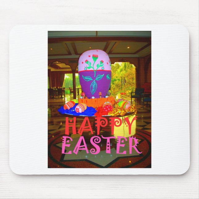 Happy Easter Egg Centerpiece for Spring Mouse Mat (Front)