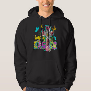 Happy Easter Egg Christian Leopard Jesus Cross But Hoodie