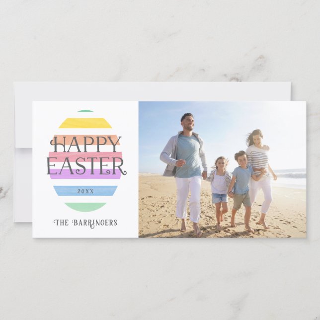 Happy Easter Egg Easter Photo Holiday Card (Front)