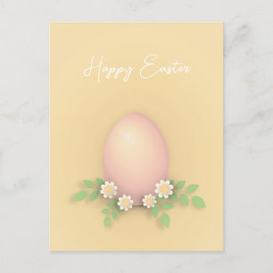 Happy Easter Egg & Flowers Postcard