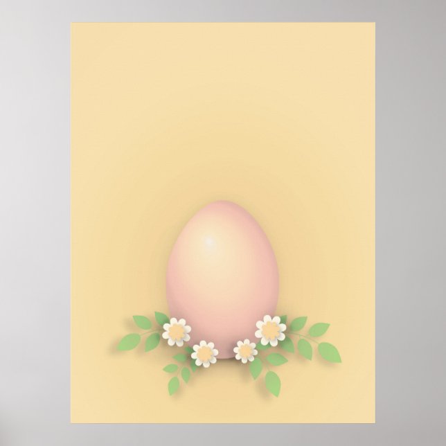 Happy Easter Egg & Flowers  Poster (Front)