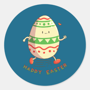 Happy Easter Egg For Women Graphic Egg Summer Prin Classic Round Sticker
