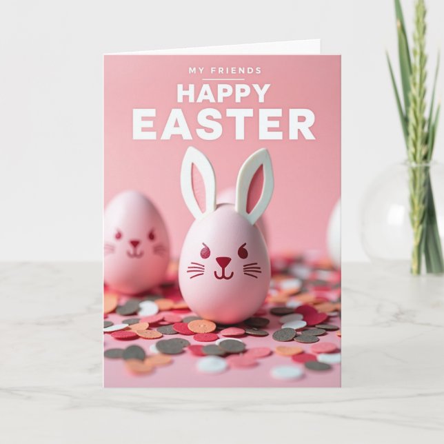 Happy Easter Egg Friends Card (Front)