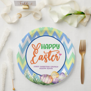 Happy Easter, Egg Hunt and Pot Luck Paper Plate