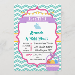 Happy Easter & Egg Hunt Party Invitations