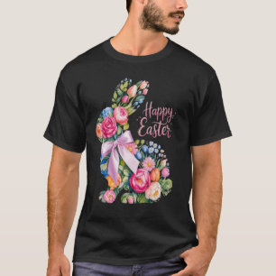 Happy Easter Egg Hunt Rabbit Easter Day Floral Eas T-Shirt