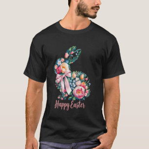 Happy Easter Egg Hunt Rabbit Easter Day Floral Eas T-Shirt