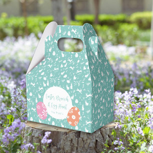 Happy Easter egg hunt turquoise hand draw Favour Box