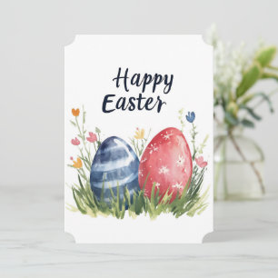Happy Easter Egg Hunt Watercolor Holiday Card