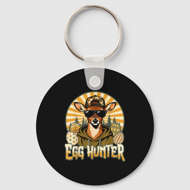 Happy Easter Egg Hunter Deer Buck Cap Mens Boys Ki Key Ring (Front)