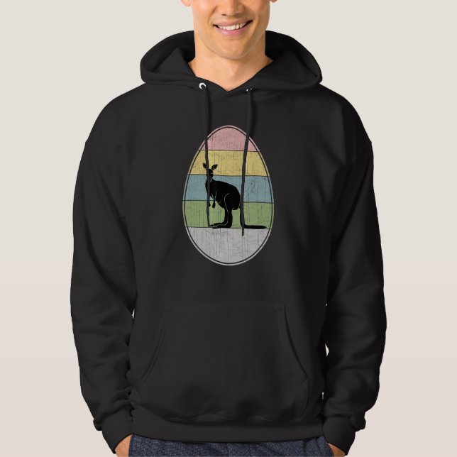 Happy Easter Egg Kangaroo Graphic  Easter Day Kang Hoodie (Front)
