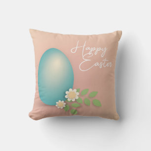 Happy Easter Egg pastel floral Cushion