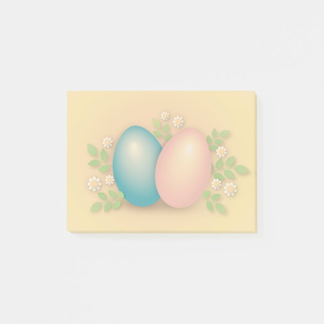 Happy Easter Egg pastel floral spring holiday Post-it Notes (Front)