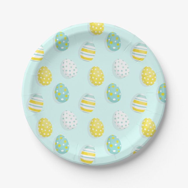 Happy Easter Egg Pattern  Paper Plate (Front)