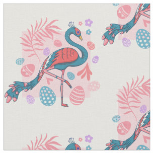 happy Easter Egg peacock retro Fabric