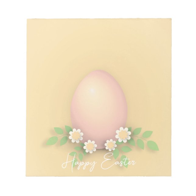 Happy Easter Egg & Spring Flowers Notepad (Front)