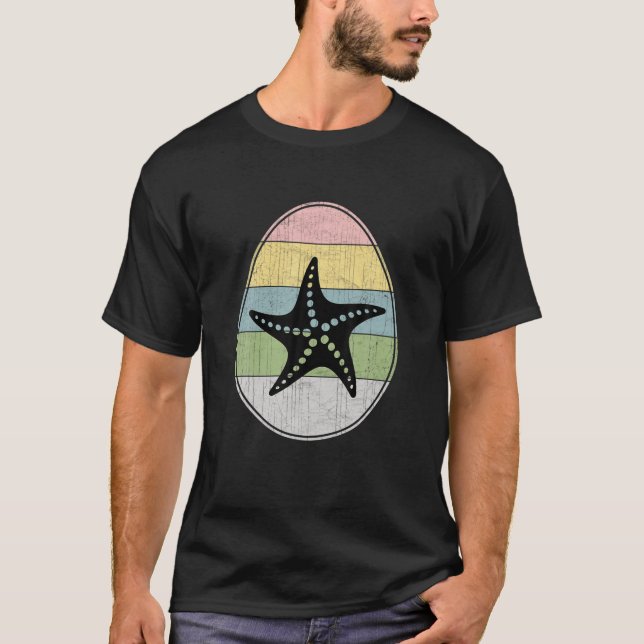 Happy Easter Egg Starfish Graphic Funny Easter Day T-Shirt (Front)
